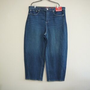 Spanx‎ 2X Tall NEW SpanxShape Authentic Barrel Jeans Medium Wash Blue Denim